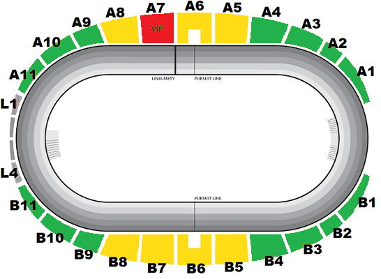 Map of sectors of the venue