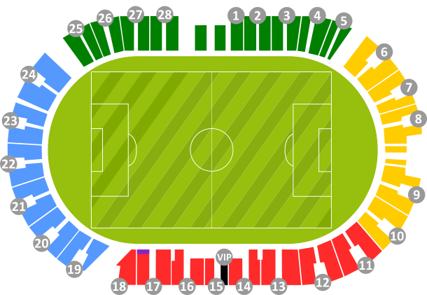 Map of sectors of the venue