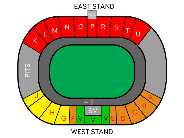 Map of sectors of the venue