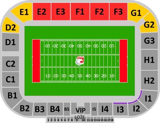 Map of sectors of the venue