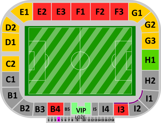 Map of sectors of the venue