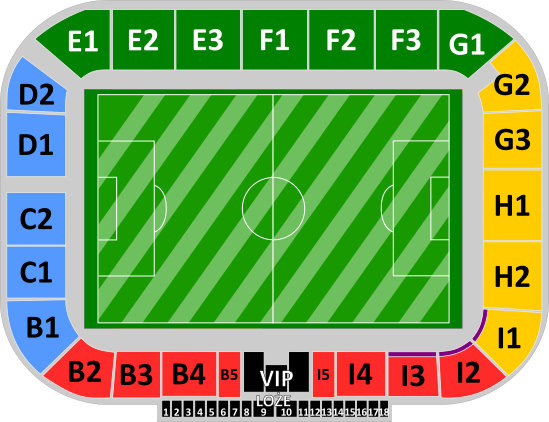 Map of sectors of the venue