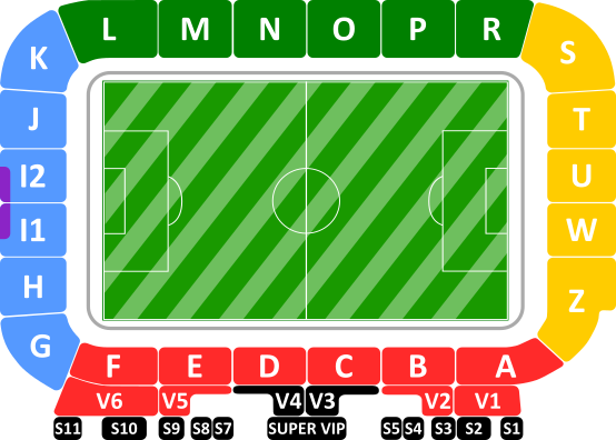 Map of sectors of the venue