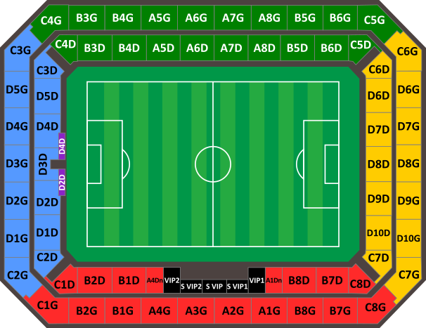 Map of sectors of the venue