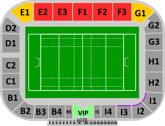 Map of sectors of the venue