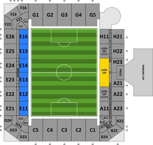 Map of sectors of the venue