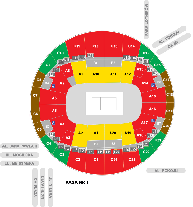 Plan sektorów obiektu